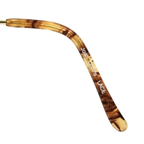 Joan Collins Lace Eyeglasses Frames Round Gold Tortoise Metal 48-19-130 - Picture 6 of 9